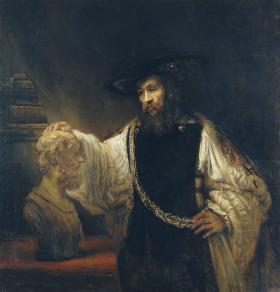 „Arystoteles kontemplujący popiersie Homera” Rembrandta.