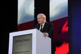 Jarosław Kaczyński przemawiał w Katowicach, ale krótko.