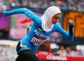 Palestyńska biegaczka Worud Saualha.