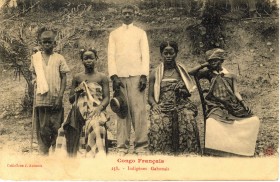 Francuskie Kongo. Tubylcy z Gabonu – kolonialna pocztówka z 1905 r.