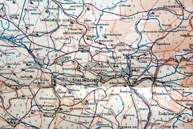 Fragment mapy drogowej z lat 1953-56