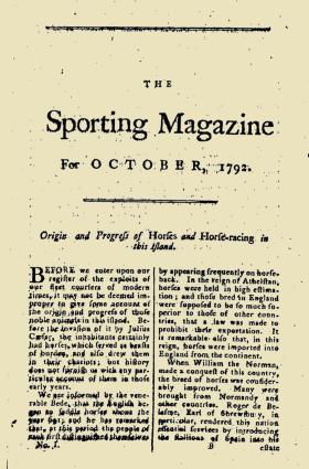 „Sporting Magazine”, wydanie z października 1792 r.