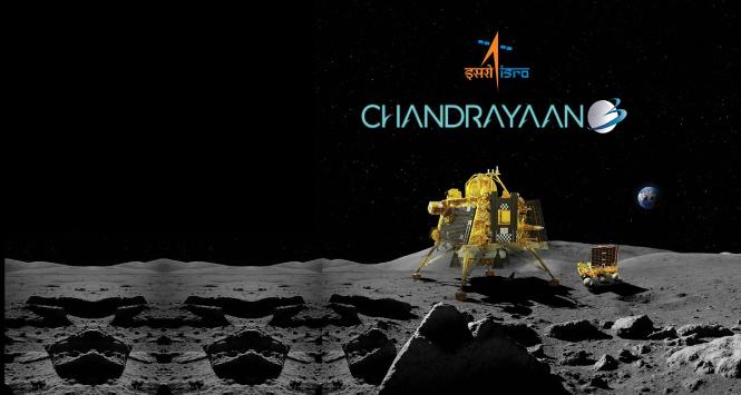 W ramach misji Chandrayaan-3 w okolicy bieguna południowego Księżyca wylądowała indyjska sonda Vikram z łazikiem na pokładzie