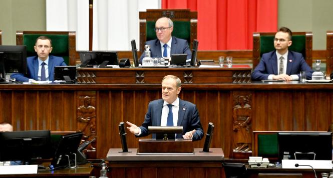 Donald Tusk w Sejmie, 17 stycznia 2024 r.