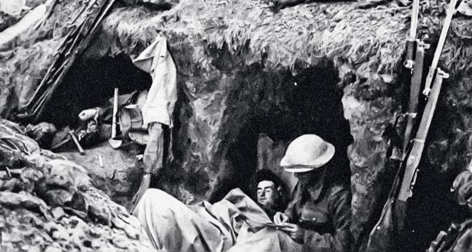 Odpoczywający żołnierze brytyjscy, 1915 r.