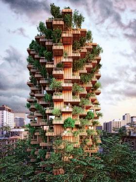 Toronto Tree Tower – wizualizacja drewnianego wieżowca zaprojektowanego przez Austriaka Chrisa Prechta.