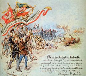 Album poświęcony żołnierzom polskim walczącym na Węgrzech w 1848 r. podczas europejskiej Wiosny Ludów. Rysował Juliusz Kossak.
