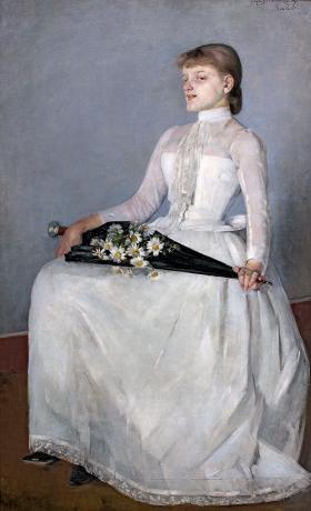 „Ze spaceru” (Dama w białej sukni), 1889 r.