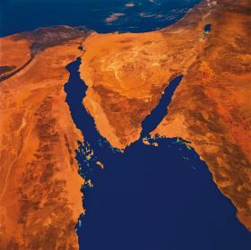 Zdjęcie satelitarne półwyspu Synaj