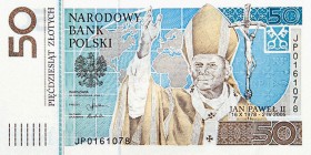 'Papieski banknot' wydany przez NBP w rocznicę wyboru kard. Karola Wojtyły na papieża.