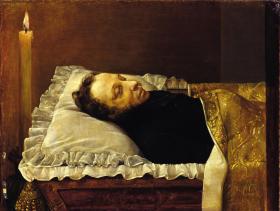 Na łożu śmierci - obraz Aleksandra Kozłowa z poł. XIX w.