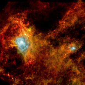 Uzyskany przez Herschela obraz Aquila Rift - obłoku formacyjnego gwiazd. Leży w tzw. Gould Belt w odległości 850 lat świetlnych od nas.