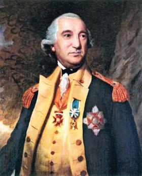 Friedrich von Steuben, pruski oficer mianowany generałem armii amerykańskiej.