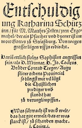 Zbiór prac teologicznych Katarzyny Schütz Zell