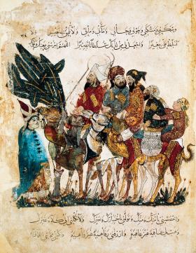 Karawana – ilustracja z rękopisu Al-Haririego z XIII w.