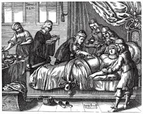 Pierwsze cesarskie cięcie, które przeżyła również kobieta, wykonał w 1622 r. niemiecki chirurg Jeremias Trautmann. Ilustracja z XVII w.