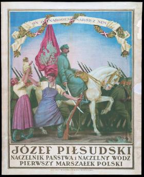 Plakat propagandowy z epoki z zakładu graficznego Władysława Główczewskiego