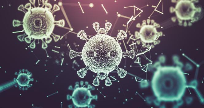 Wirus SARS-CoV-2, ilustracja 3D