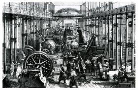 Hala maszynowa w fabryce Hartmana w Chemnitz. 1868 r.
