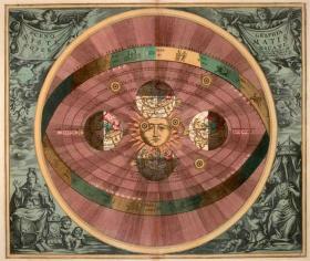 O ile Biblia nie wspominała bezpośrednio o kształcie Ziemi, to z całą pewnością oznaczała ją jako centrum wszechświata. Kopernik i Galileusz podważyli więc nie tyle naukową tezę, o ile teologiczne podstawy istnienia naszej planety. Ilustracja Andreasa Cellariusa z 1708 rok przedstawiająca model heliocentryczny.