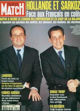 François Hollande i Nicolas Sarkozy na okładce tygodnika „Paris Match” z 2005 r.