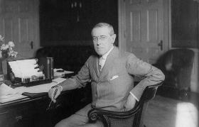 Prezydent USA Woodrow Wilson, główny architekt powojennego ładu