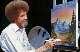 Bob Ross w swoim legendarnym programie „The Joy of Painting”.