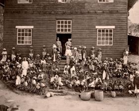 Pracownicy z plantacji herbaty na Cejlonie, XIX w.