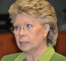 Viviane Reding -  wiceprzewodnicząca Komisji Europejskiej.