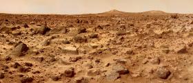 Zdjęcie powierzchni Marsa wykonane w okolicy lądownika Pathfinder w 1997 r.