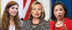 Trzy kobiety, które przekonały Baracka Obamę do interwencji w Libii. Samantha Power, Hillary Clinton i Susan Rice.
