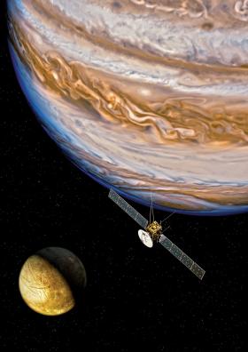 Wizualizacja europejskiej sondy Juice (Jupiter Icy Moon Explorer), która ma zostać wystrzelona w kierunku Jowisza w 2022 r.