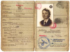 Dokument tożsamości w GG (Kennkarte, karta rozpoznawcza), 1943 r.