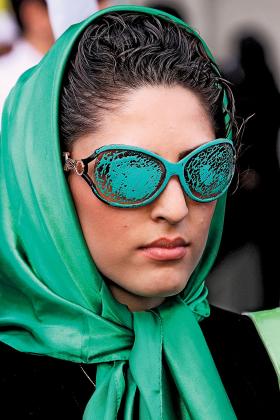 Iran, zielony protest po wyborach prezydenckich, 2009 r.