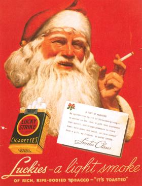 Papierosy reklamował nawet św. Mikołaj, lata 50.