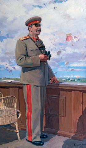 Marszałek Stalin na pokazie lotniczym, obraz z 1949 r.