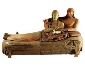 Mąż i żona na sarkofagu z VI w. p.n.e. znalezionym w Cerveteri.