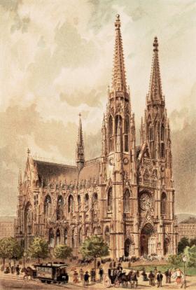 Neogotycki Kościół Wotywny, ilustracja z 1889 r.