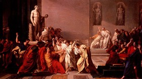 Zabójstwo Juliusza Cezara, malował Vincenzo Camuccini