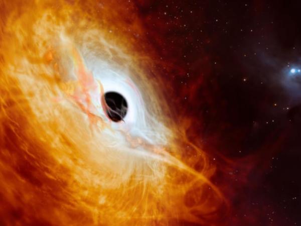 Żarłoczna czarna dziura, czyli kwazar SMSS J052915.80−435152.0 − ilustracja