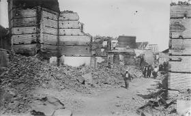 Ormiańska dzielnica w tureckiej Adanie, zniszczona podczas pogromu, 1909 r.