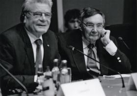 Podczas debaty z udziałem prezydenta Niemiec Joachima Gaucka.