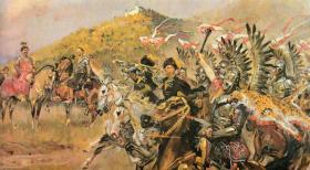 Husaria - główna siła przełamująca armii hetmana Sobieskiego. Na obrazie Wojciecha Kossaka szarża pod Wiedniem.