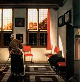 „Pokój w domu holenderskim” – obraz Pietera Janssensa Elingi, 1665–70