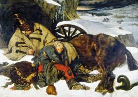 „Epizod z odwrotu spod Moskwy” - obraz Josepha-Ferdinanda Boissard de Boisdeniera.