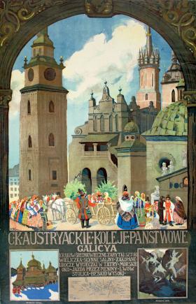 Karol Frycz „Plakat reklamujący podróże koleją po Galicji”, 1913 r.