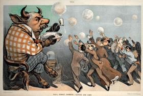 Załamanie na giełdzie nowojorskiej, rysunek satyryczny z 1864 r.