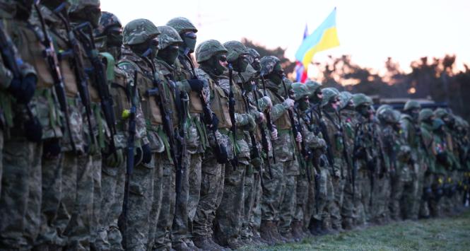 Ukraińscy rekruci w pierwszą rocznicę rosyjskiej inwazji, 24 lutego 2023 r.