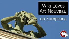 Plakat reklamujący wystawę sztuki Art Nouveau zorganizowaną przez Europeanę.