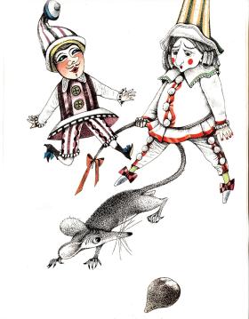 Ilustracja do czeskiego wydania (1964 r.) opowiadania „Dziadek do orzechów i Król Myszy” E.T.A. Hoffmanna
